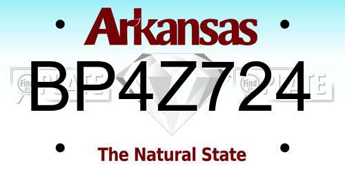 BP4Z724 Arkansas License Plate