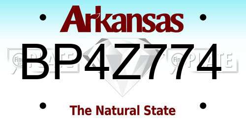 BP4Z774 Arkansas License Plate