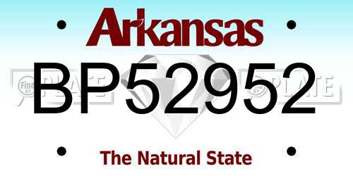 BP52952 Arkansas License Plate