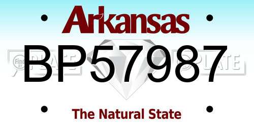 BP57987 Arkansas License Plate