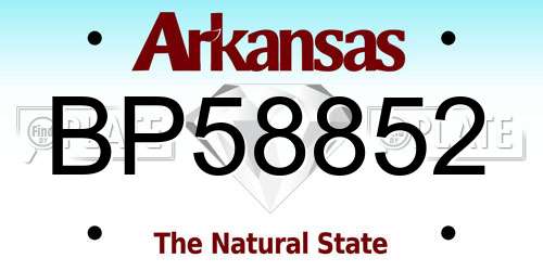 BP58852 Arkansas License Plate