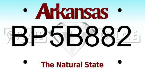 BP5B882 Arkansas License Plate