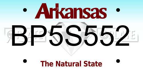 BP5S552 Arkansas License Plate
