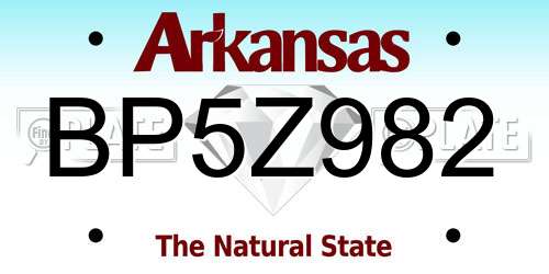 BP5Z982 Arkansas License Plate