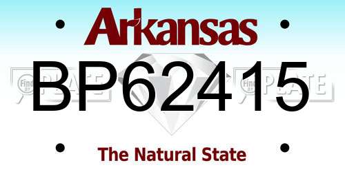 BP62415 Arkansas License Plate