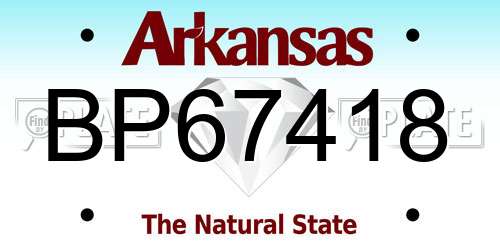 BP67418 Arkansas License Plate