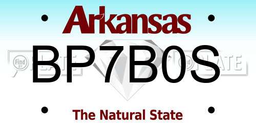 BP7B0S Arkansas License Plate