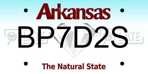 BP7D2S Arkansas License Plate