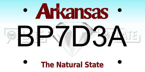 BP7D3A Arkansas License Plate