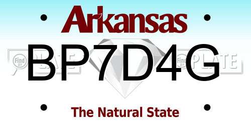 BP7D4G Arkansas License Plate
