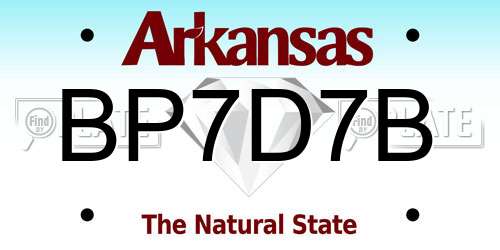 BP7D7B Arkansas License Plate