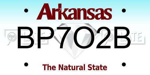 BP7O2B Arkansas License Plate