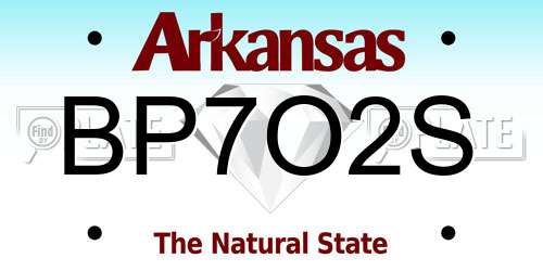 BP7O2S Arkansas License Plate