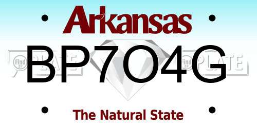 BP7O4G Arkansas License Plate