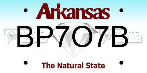BP7O7B Arkansas License Plate