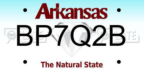 BP7Q2B Arkansas License Plate