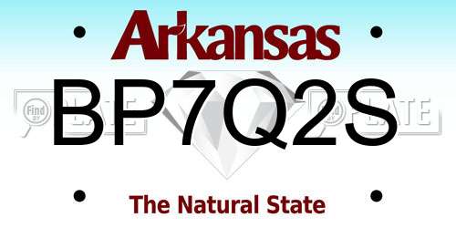 BP7Q2S Arkansas License Plate