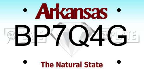 BP7Q4G Arkansas License Plate
