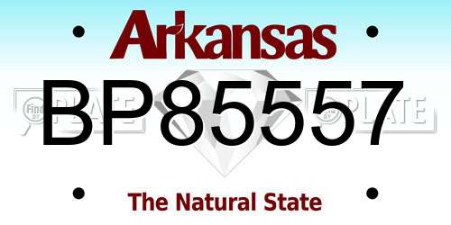 BP85557 Arkansas License Plate
