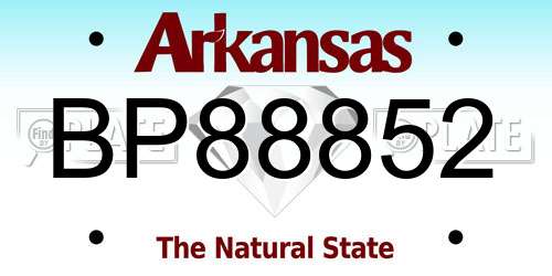 BP88852 Arkansas License Plate