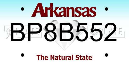 BP8B552 Arkansas License Plate