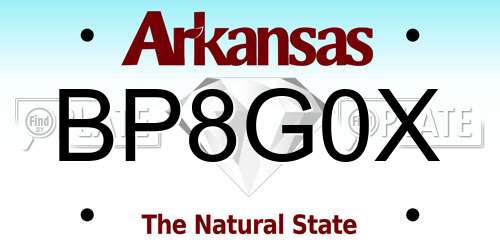 BP8G0X Arkansas License Plate