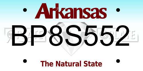 BP8S552 Arkansas License Plate