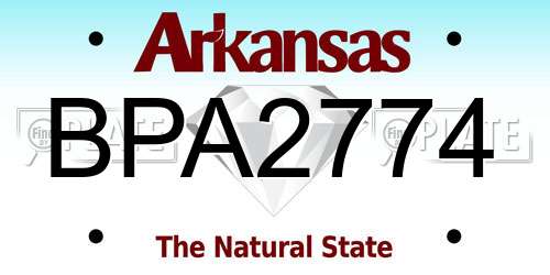 BPA2774 Arkansas License Plate