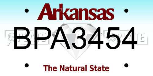 BPA3454 Arkansas License Plate