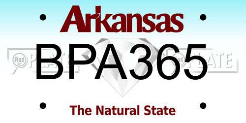 BPA365 Arkansas License Plate