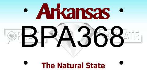 BPA368 Arkansas License Plate