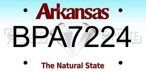BPA7224 Arkansas License Plate