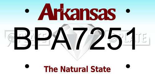 BPA7251 Arkansas License Plate