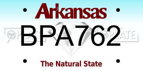 BPA762 Arkansas License Plate