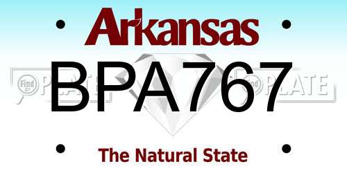 BPA767 Arkansas License Plate
