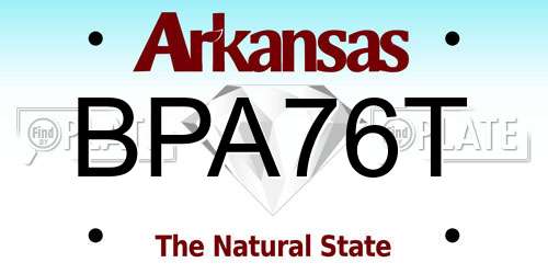 BPA76T Arkansas License Plate