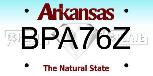 BPA76Z Arkansas License Plate