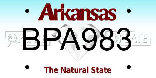 BPA983 Arkansas License Plate