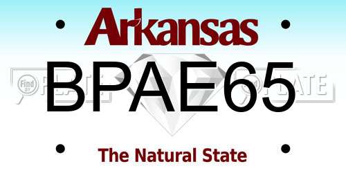 BPAE65 Arkansas License Plate