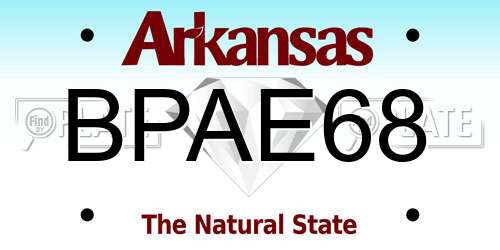 BPAE68 Arkansas License Plate