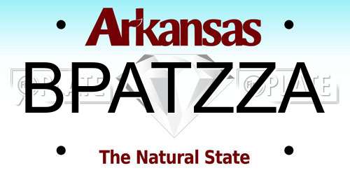 BPATZZA Arkansas License Plate