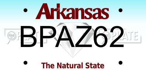 BPAZ62 Arkansas License Plate