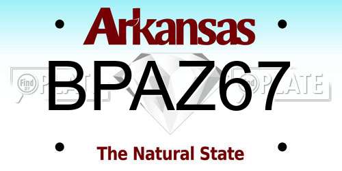 BPAZ67 Arkansas License Plate