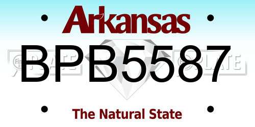 BPB5587 Arkansas License Plate