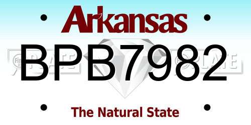 BPB7982 Arkansas License Plate