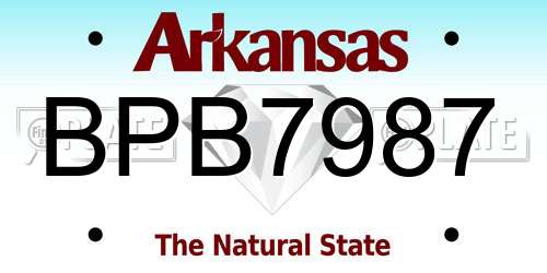 BPB7987 Arkansas License Plate