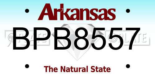 BPB8557 Arkansas License Plate