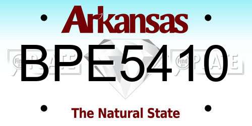 BPE5410 Arkansas License Plate