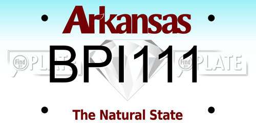 BPI111 Arkansas License Plate