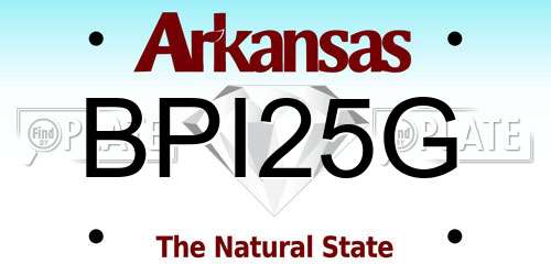 BPI25G Arkansas License Plate